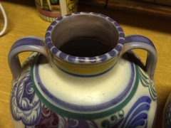 Poole Pottery, a Pair of Vases with Prancing Deer & Colourful Floral Backgrounds - Thumbnail 4
