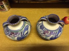 Poole Pottery, a Pair of Vases with Prancing Deer & Colourful Floral Backgrounds - Thumbnail 8
