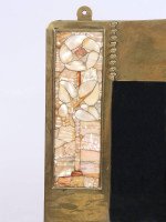 Liberty & Co., a Copper Mirror Inlaid with Glasgow Roses of Mother-of-Pearl - Thumbnail 4