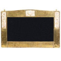 Liberty & Co., a Copper Mirror Inlaid with Glasgow Roses of Mother-of-Pearl - Thumbnail 1
