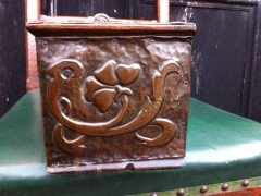 Liberty & Co. Arts & Crafts Desk Top Copper Bookcase with Stylised Floral Details - Thumbnail 1