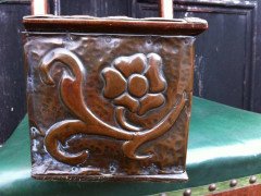 Liberty & Co. Arts & Crafts Desk Top Copper Bookcase with Stylised Floral Details - Thumbnail 2