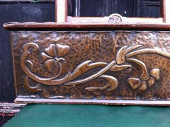 Liberty & Co Arts & Crafts Desk Top Copper Bookcase with Stylised Floral Details - Thumbnail 6