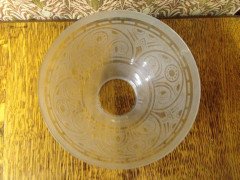 Dr C. Dresser a Gothic Revival Stylised Floral Hanging Acid Etched Opaque Shade - Thumbnail 4