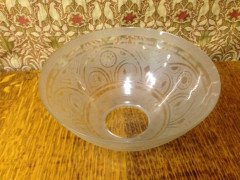 Dr C. Dresser a Gothic Revival Stylised Floral Hanging Acid Etched Opaque Shade - Thumbnail 5
