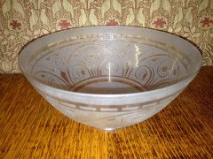 Dr. C. Dresser a Gothic Revival Stylised Floral Hanging Acid Etched Opaque Shade - Thumbnail 2