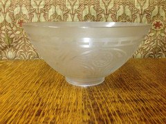 Dr C. Dresser a Gothic Revival Stylised Floral Hanging Acid Etched Opaque Shade - Thumbnail 3
