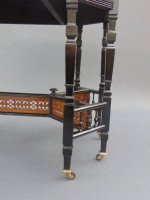 Lamb of Manchester, Aesthetic Anglo-Japanese Ebonised & Amboyna Eight Leg Table - Thumbnail 1