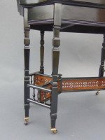 Lambs of Manchester, Aesthetic Anglo-Japanese Ebonised & Amboyna Eight Leg Table - Thumbnail 3
