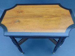 Lambs of Manchester, Aesthetic Anglo-Japanese Ebonised & Amboyna Eight Leg Table - Thumbnail 8