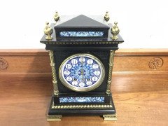 Lewis. F. Day Attributed, Aesthetic Movement Ebonised and Enamel Mantle Clock - Thumbnail 3