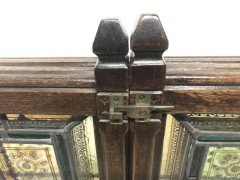 A. W. N. Pugin Gothic Revival Oak, Leaded & Painted Glass Three-Fold Fire Screen - Thumbnail 10