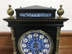 Lewis. F. Day Attributed, Aesthetic Movement Ebonised and Enamel Mantle Clock - Thumbnail 5