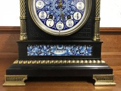 Lewis. F. Day Attributed, Aesthetic Movement Ebonised and Enamel Mantle Clock - Thumbnail 6