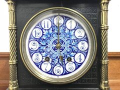 Lewis. F. Day Attributed, Aesthetic Movement Ebonised and Enamel Mantle Clock - Thumbnail 7