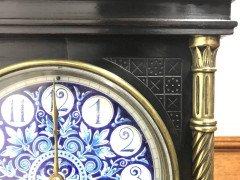 Lewis. F. Day Attributed, Aesthetic Movement Ebonised and Enamel Mantle Clock - Thumbnail 8