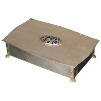 Arts & Crafts Electro-Plated and Enamelled Cigar Box - Thumbnail 1