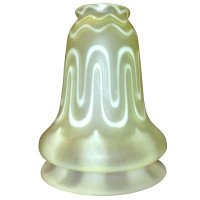 Vaseline Glass Shade with Flowing Decoration c.1900