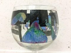 Hand-Painted Wine Glass by Vetri Della Arte 'Vedar' - Thumbnail 3