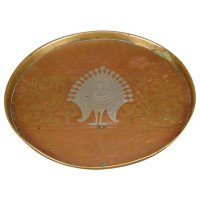 Copper, Pewter and Brass Peacock Plate by Dr. C Dresser - Thumbnail 1