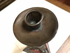 Richard Rathbone, attributed, to Voysey Pewter & Enamel Arts & Crafts Candlestick - Thumbnail 3