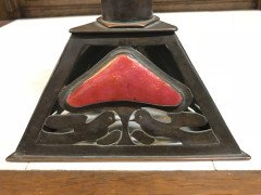 Richard Rathbone, attributed, to Voysey Pewter & Enamel Arts & Crafts Candlestick - Thumbnail 5