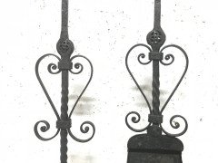 Set of Four Arts & Crafts Hand-Forged Iron Fire Utensils on a Matching Stand - Thumbnail 5