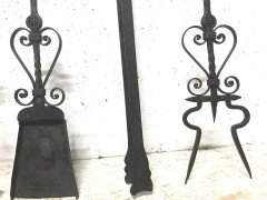 Set of Four Arts & Crafts Hand-Forged Iron Fire Utensils on a Matching Stand - Thumbnail 10