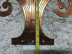Pair of Handcrafted Gothic Revival Copper Hinges with Thistle Decoration c.1875 - Thumbnail 7