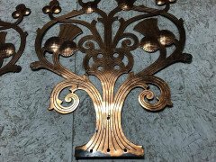 Pair of Handcrafted Gothic Revival Copper Hinges with Thistle Decoration c.1875 - Thumbnail 4