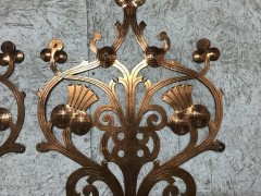 Pair of Handcrafted Gothic Revival Copper Hinges with Thistle Decoration c.1875 - Thumbnail 5