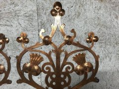 Pair of Handcrafted Gothic Revival Copper Hinges with Thistle Decoration c.1875 - Thumbnail 3