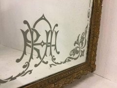 A Gilt Mirror from the Royal Albert Hall London Engraved with a French Horn - Thumbnail 2