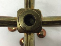 W. A. S Benson, Signed, Arts & Crafts Brass and Copper Five Branch Candelabra - Thumbnail 4