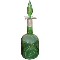 William Hutton. Arts & Crafts Silver Topped Green Glass Claret Jug - Thumbnail 2