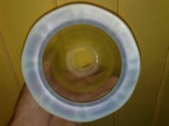 Pair of Arts & Crafts Vaseline Glass Shades c.1900 - Thumbnail 3
