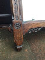 A. W. N. Pugin Attributed, Gothic Revival Carved Oak Wall or Pier Mirror - Thumbnail 3