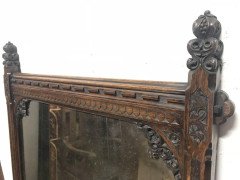 A. W. N. Pugin Attributed, Gothic Revival Carved Oak Wall or Pier Mirror - Thumbnail 4