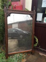 A. W. N. Pugin Attributed, Gothic Revival Carved Oak Wall or Pier Mirror - Thumbnail 2