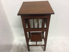 Liberty & Co. attri, Walnut Plant Stand turned uprights & Removable Lower Tier - Thumbnail 3