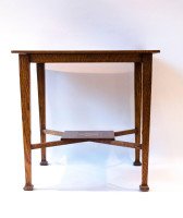 Liberty & Co. Attributed, Arts & Crafts Oak Chess Table - Thumbnail 2