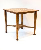 Liberty & Co. Attributed, Arts & Crafts Oak Chess Table - Thumbnail 3