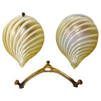Rare Pair of Petite Vaseline Swirl Teardrop Shades