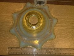 A Large Wavy Edged Arts & Crafts Vaseline/Uranium Glass Shade - Thumbnail 4
