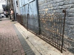 Four Georgian Wrought Iron Railing Lengths with Hand-Formed Circular End Finials - Thumbnail 6