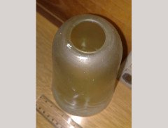 A Single Arts & Crafts Vaseline/Uranium Glass Shade with Stylised Floral Details - Thumbnail 2