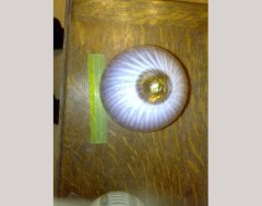 Arts & Crafts c.1900 Vaseline Glass Bullet Shade - Thumbnail 3