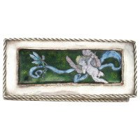 M D Spooner, a Silver plated Hand Enamelled Jewellery Box with Cupid & Fairy - Thumbnail 1
