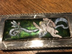 M D Spooner, a Silver plated Hand Enamelled Jewellery Box with Cupid & Fairy - Thumbnail 2