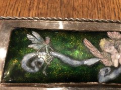 M D Spooner, a Silver plated Hand Enamelled Jewellery Box with Cupid & Fairy - Thumbnail 5